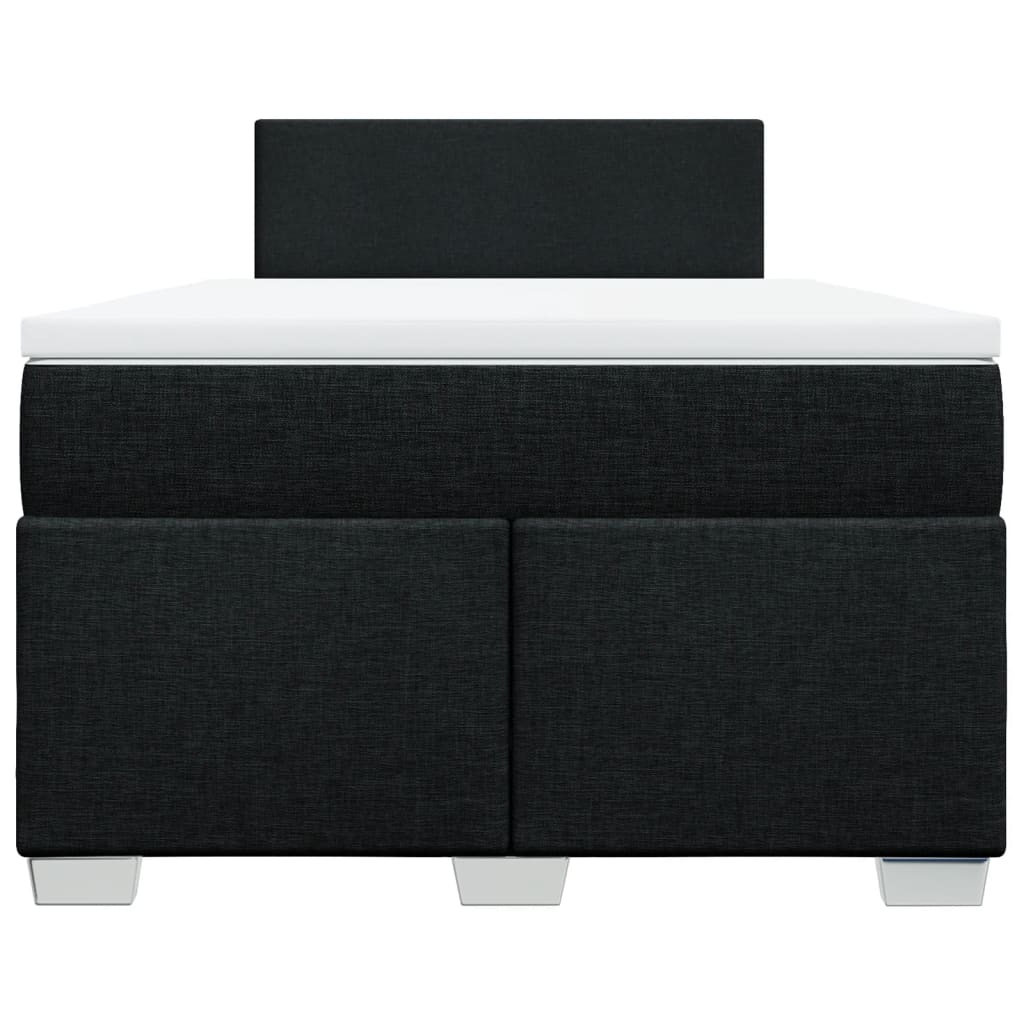 Boxspring met matras stof zwart 120x200 cm