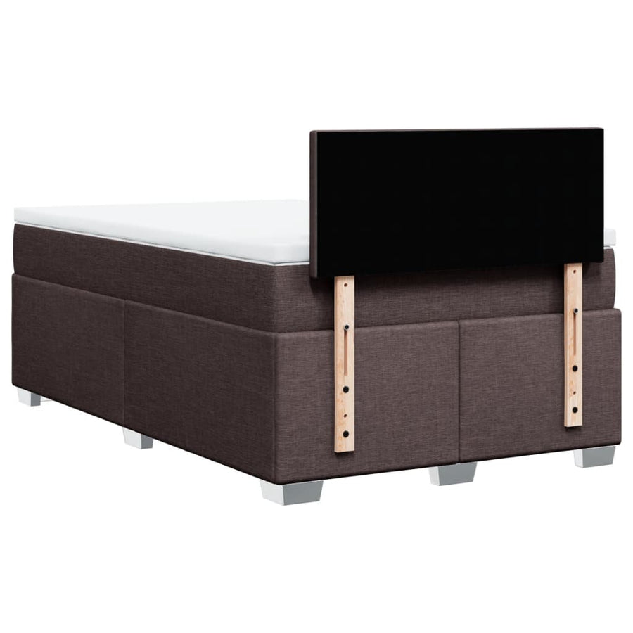 Boxspring met matras stof donkerbruin 120x200 cm