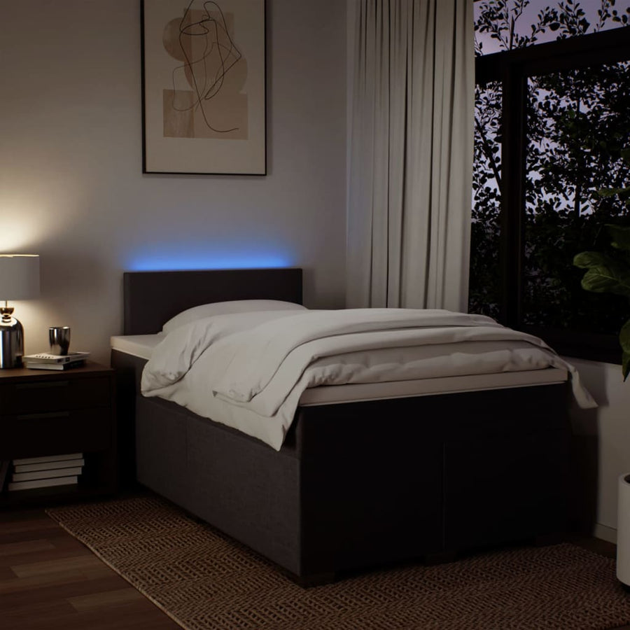 Boxspring met matras stof donkerbruin 120x200 cm