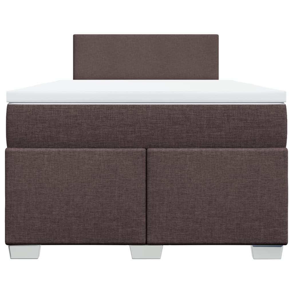 Boxspring met matras stof donkerbruin 120x200 cm