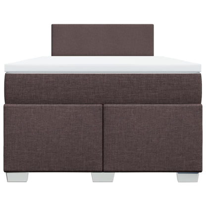Boxspring met matras stof donkerbruin 120x200 cm