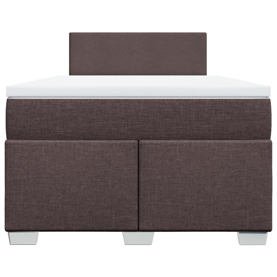 Boxspring met matras stof donkerbruin 120x200 cm