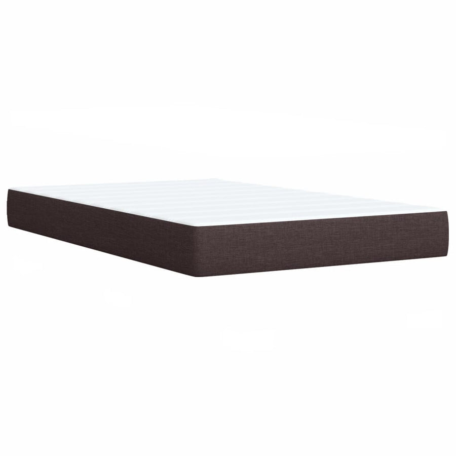 Boxspring met matras stof donkerbruin 120x200 cm
