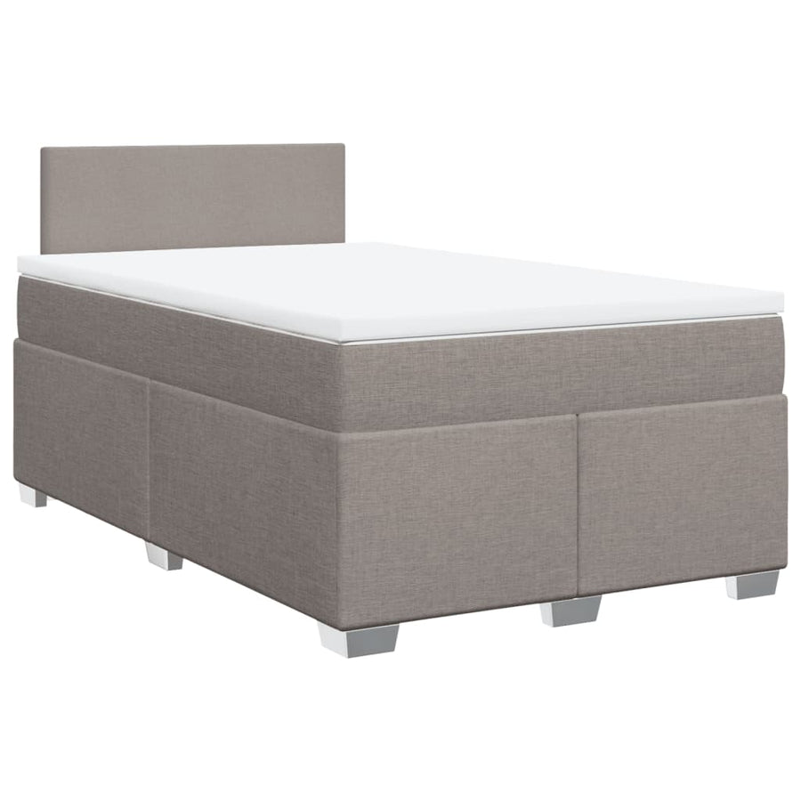 Boxspring met matras stof taupe 120x200 cm