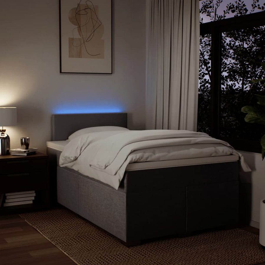 Boxspring met matras stof taupe 120x200 cm