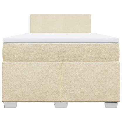 Boxspring met matras stof crèmekleurig 120x200 cm