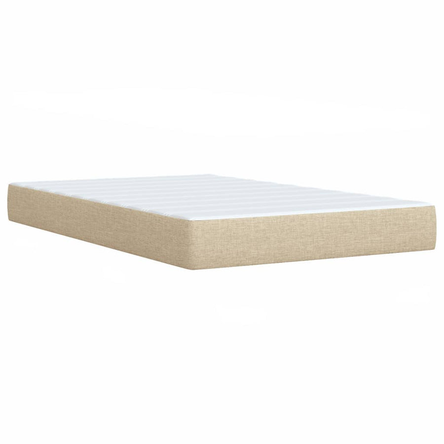 Boxspring met matras stof crèmekleurig 120x200 cm
