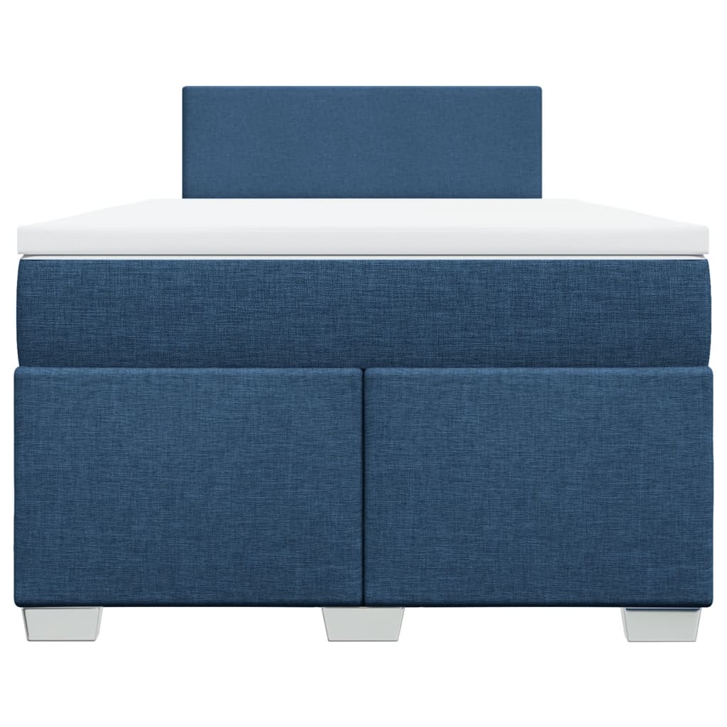 Boxspring met matras stof blauw 120x200 cm