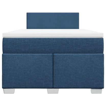 Boxspring met matras stof blauw 120x200 cm