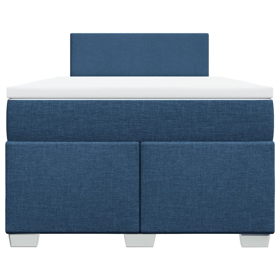 Boxspring met matras stof blauw 120x200 cm