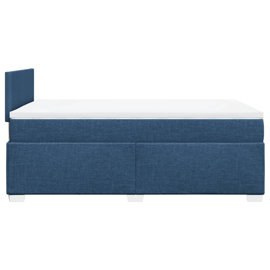 Boxspring met matras stof blauw 120x200 cm