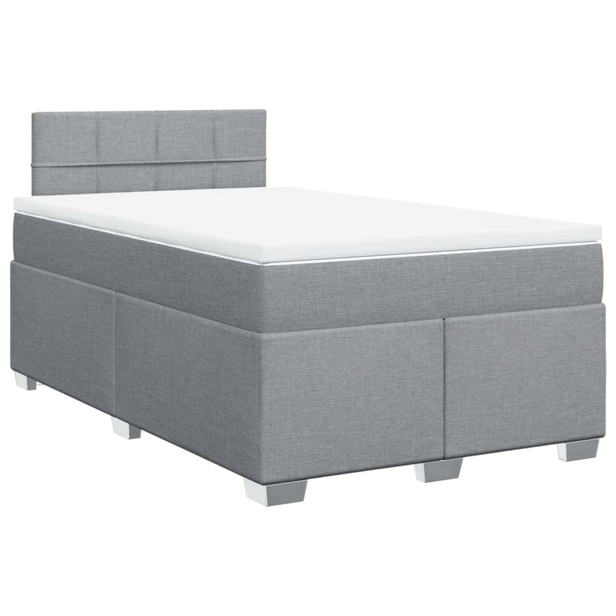 Boxspring met matras stof lichtgrijs 120x200 cm