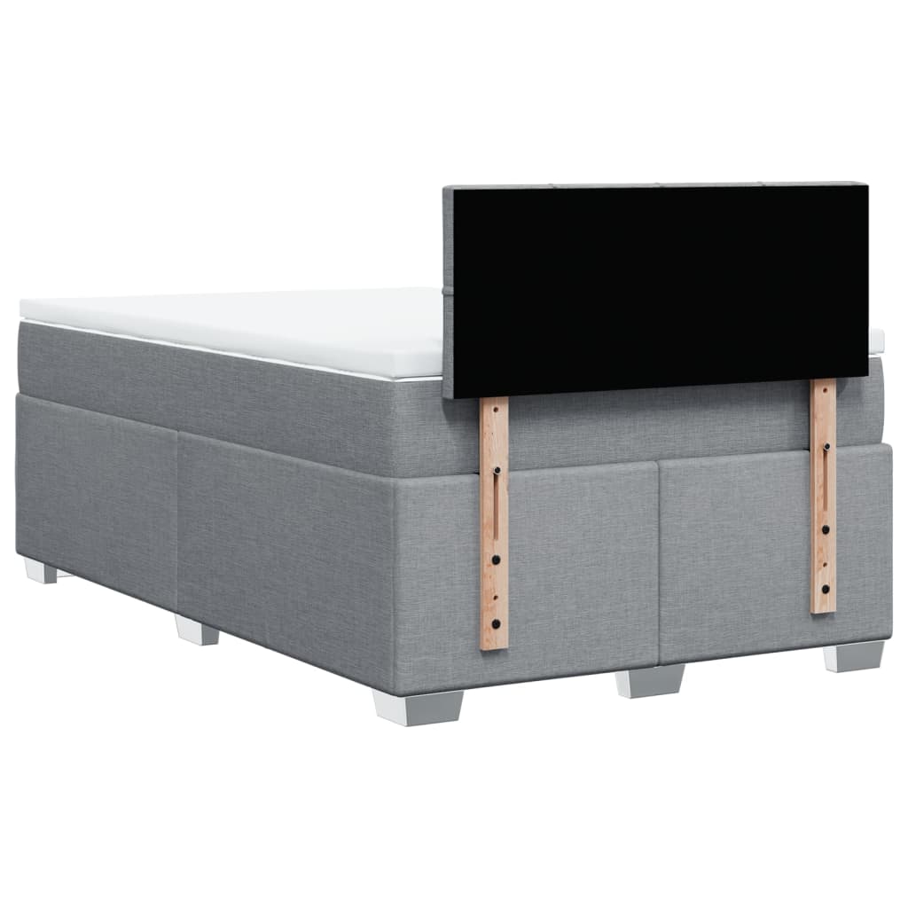 Boxspring met matras stof lichtgrijs 120x200 cm