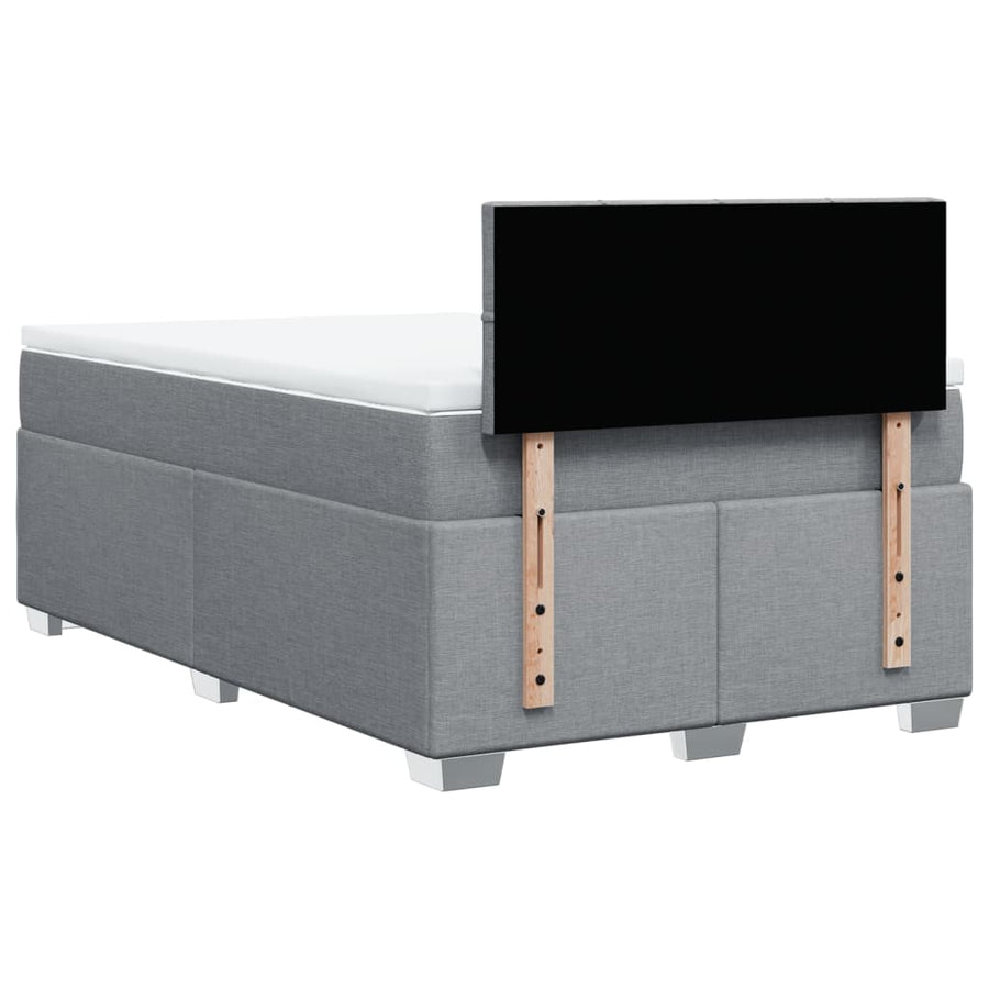 Boxspring met matras stof lichtgrijs 120x200 cm