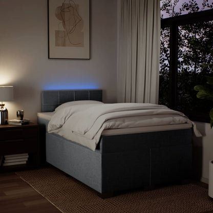 Boxspring met matras stof lichtgrijs 120x200 cm