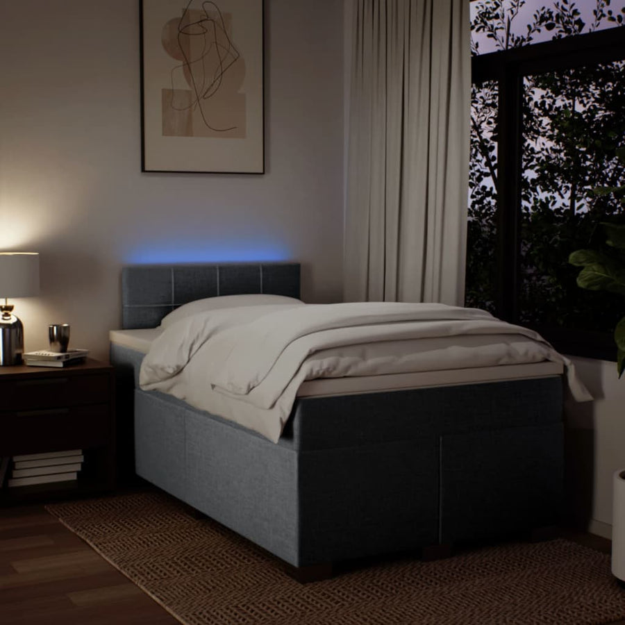 Boxspring met matras stof lichtgrijs 120x200 cm