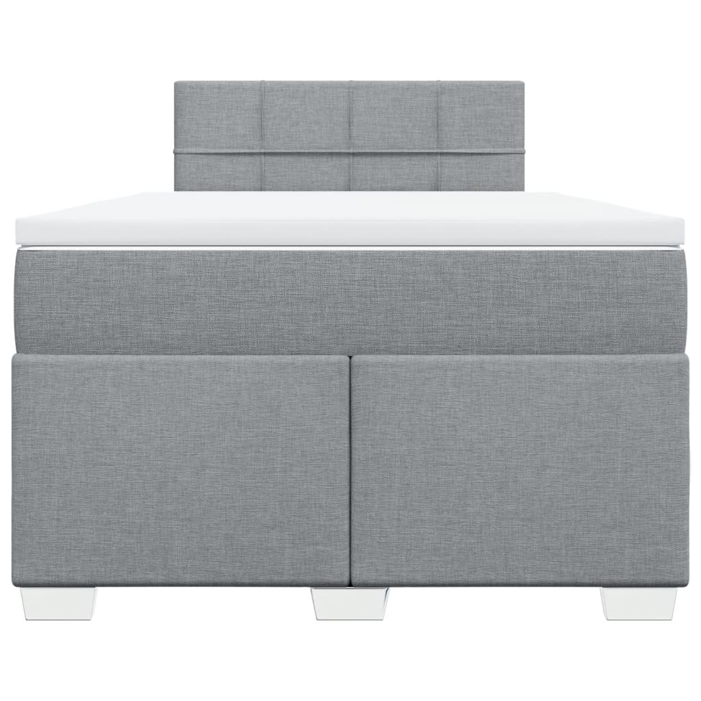 Boxspring met matras stof lichtgrijs 120x200 cm