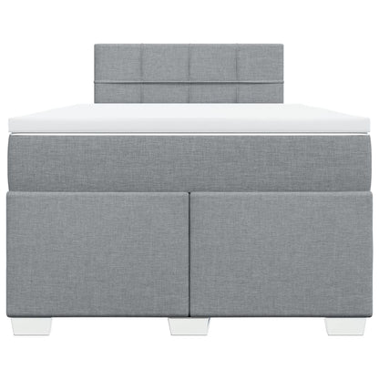 Boxspring met matras stof lichtgrijs 120x200 cm