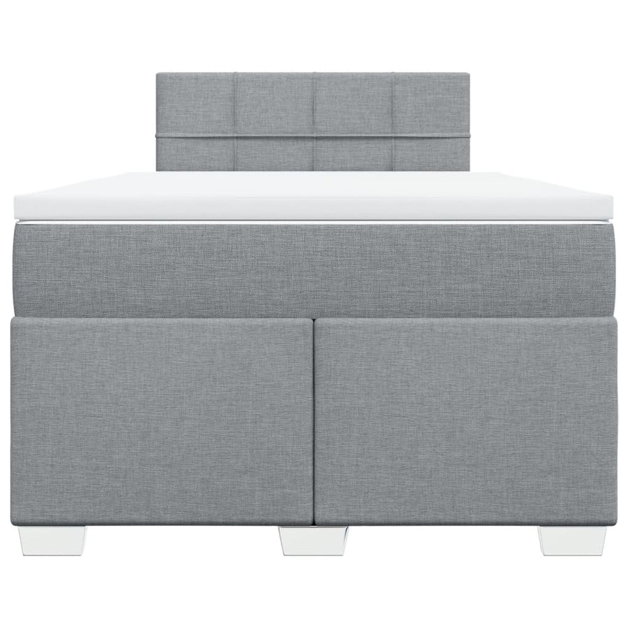 Boxspring met matras stof lichtgrijs 120x200 cm