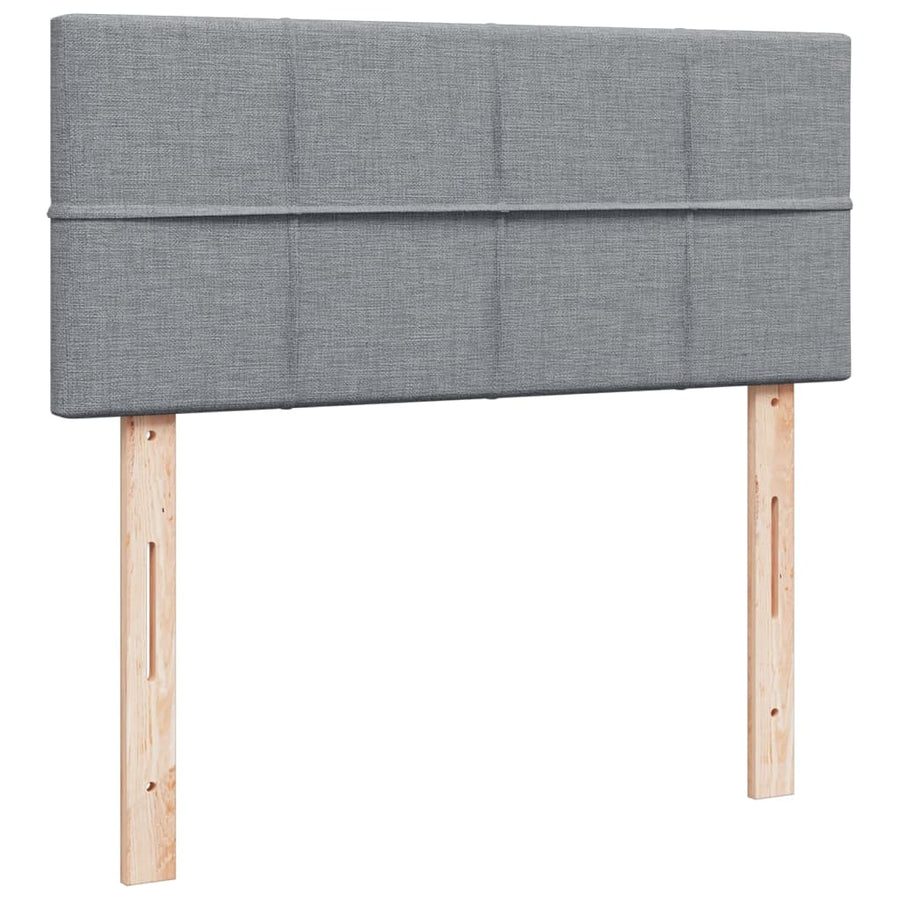 Boxspring met matras stof lichtgrijs 120x200 cm