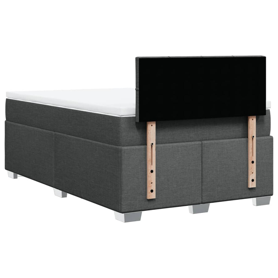 Boxspring met matras stof donkergrijs 120x200 cm