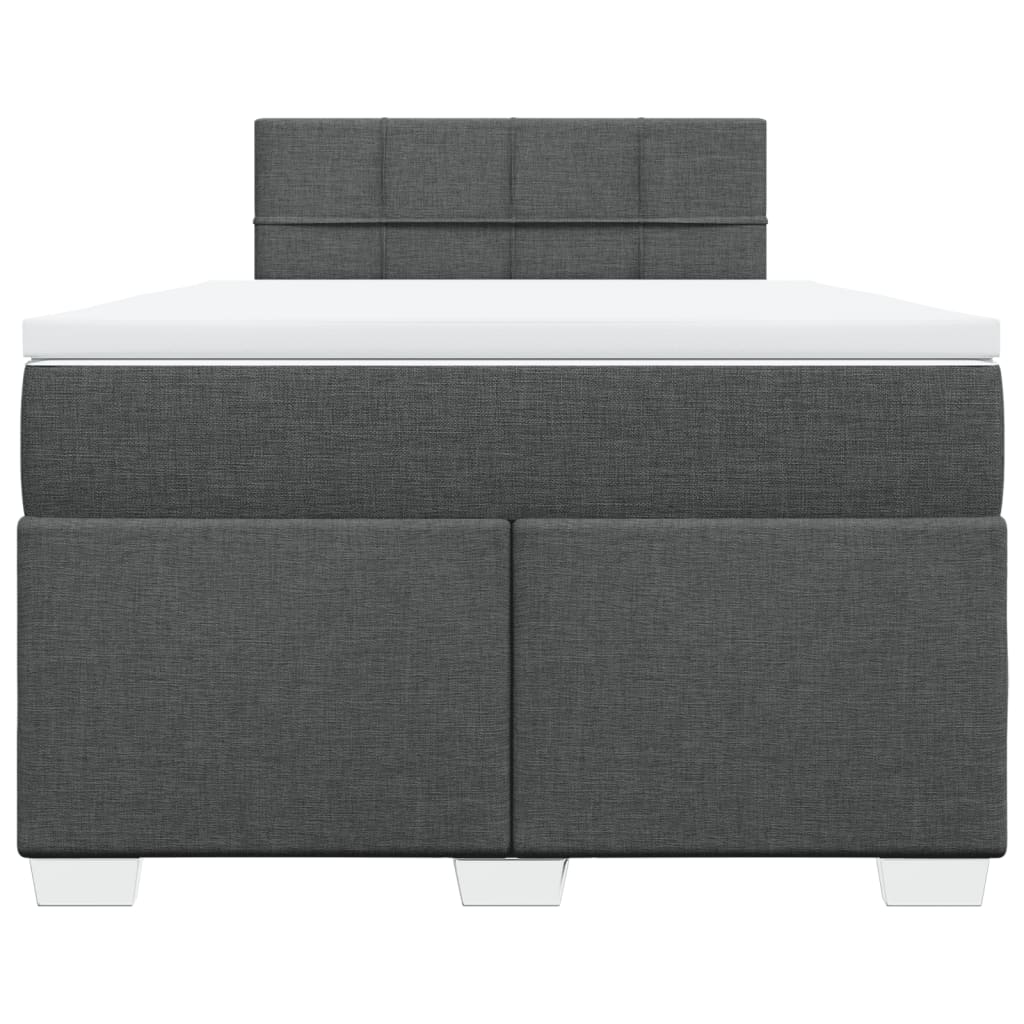 Boxspring met matras stof donkergrijs 120x200 cm