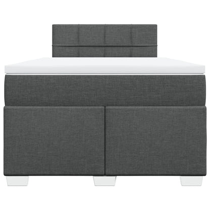 Boxspring met matras stof donkergrijs 120x200 cm