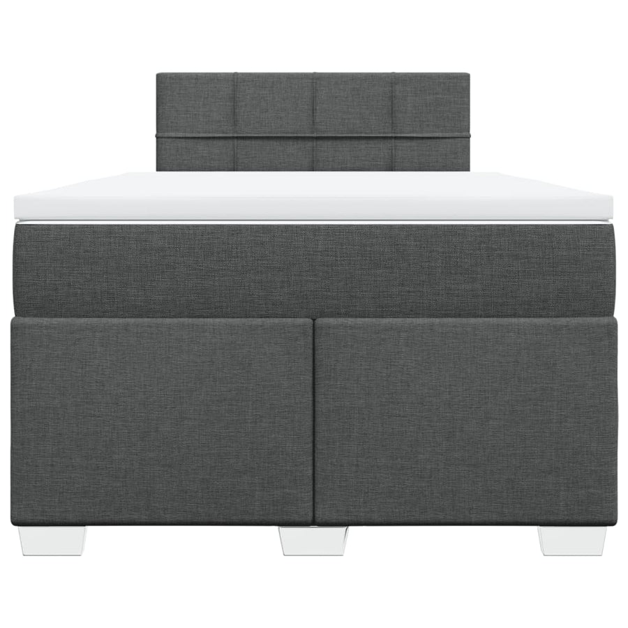 Boxspring met matras stof donkergrijs 120x200 cm