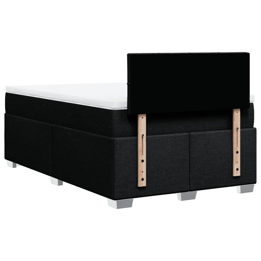 Boxspring met matras stof zwart 120x200 cm