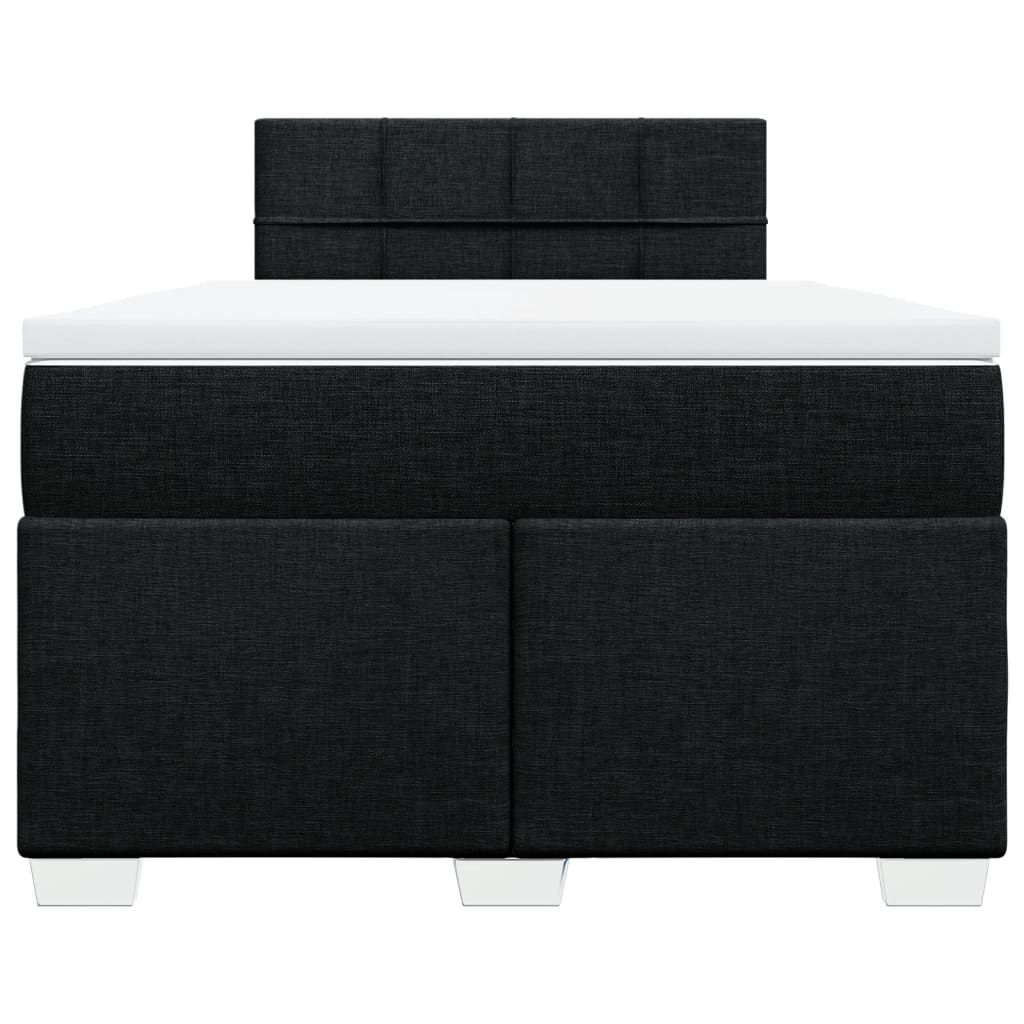 Boxspring met matras stof zwart 120x200 cm