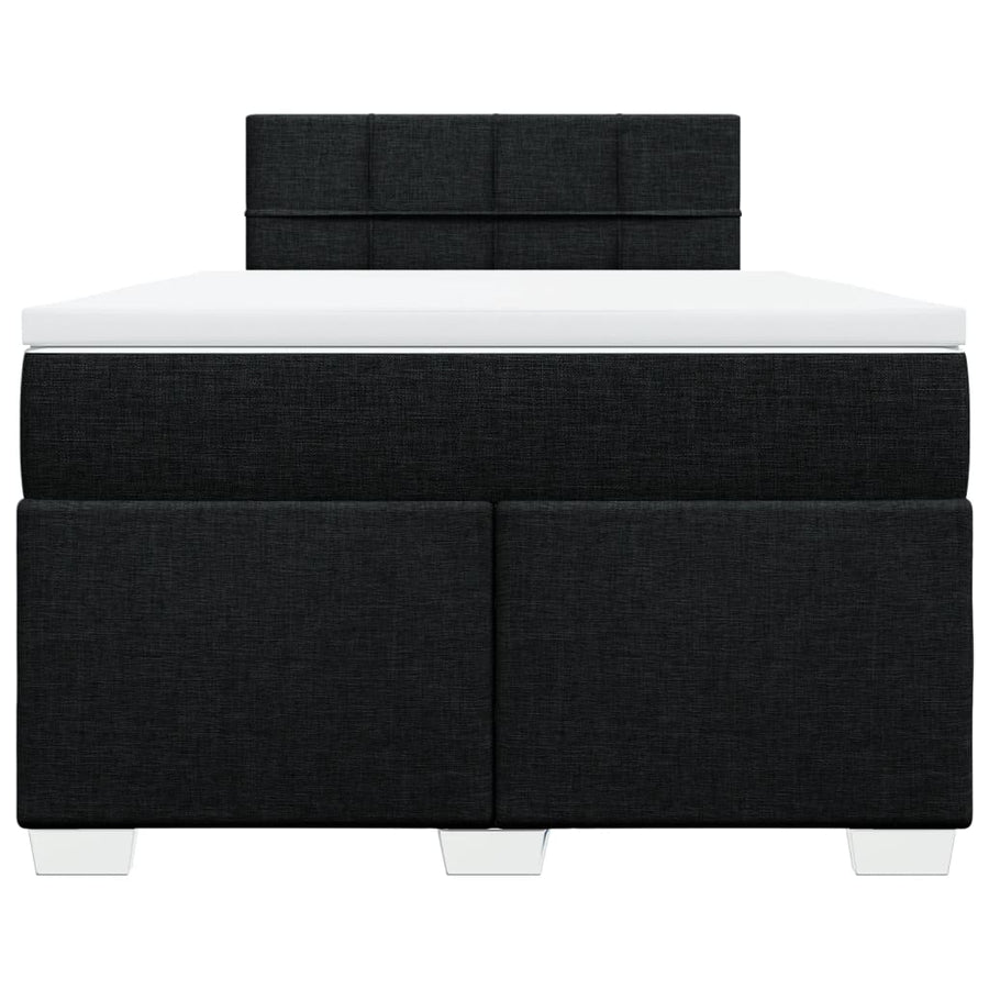 Boxspring met matras stof zwart 120x200 cm