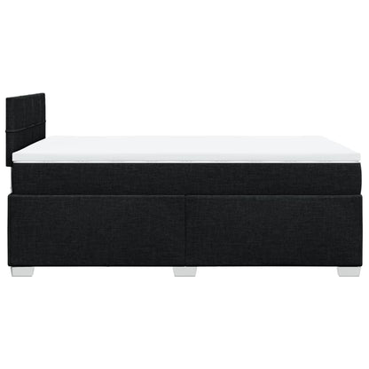 Boxspring met matras stof zwart 120x200 cm