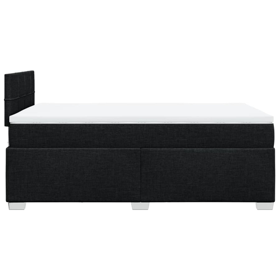Boxspring met matras stof zwart 120x200 cm