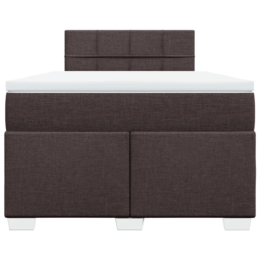 Boxspring met matras stof donkerbruin 120x200 cm