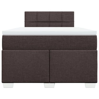 Boxspring met matras stof donkerbruin 120x200 cm