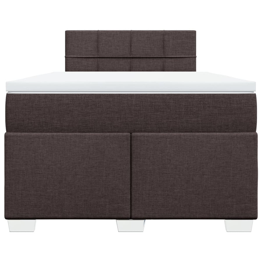 Boxspring met matras stof donkerbruin 120x200 cm