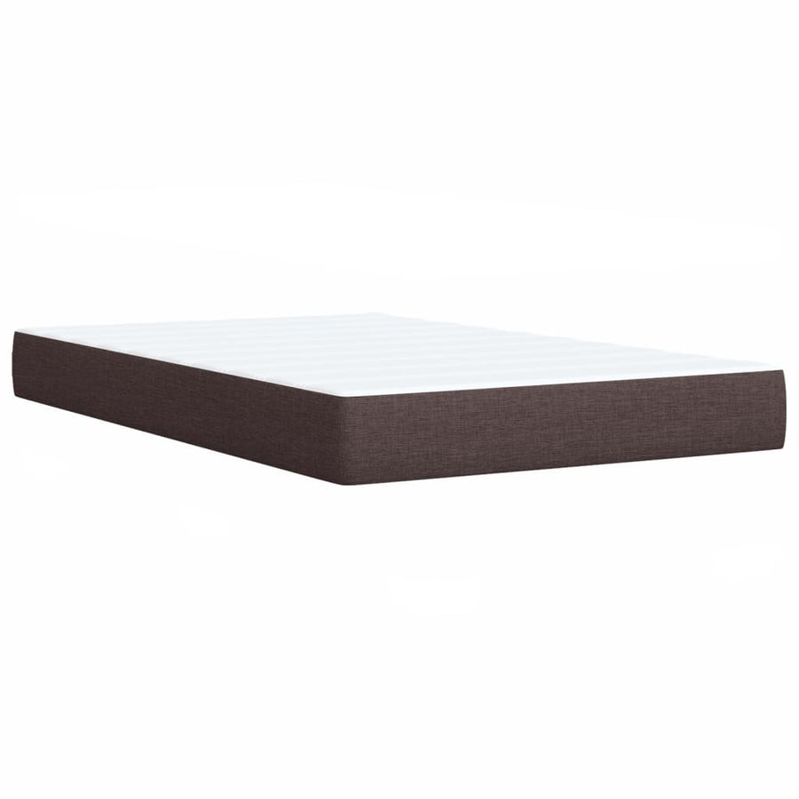 Boxspring met matras stof donkerbruin 120x200 cm