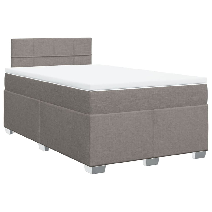 Boxspring met matras stof taupe 120x200 cm