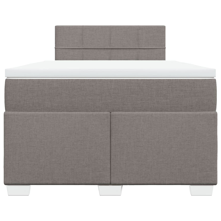 Boxspring met matras stof taupe 120x200 cm