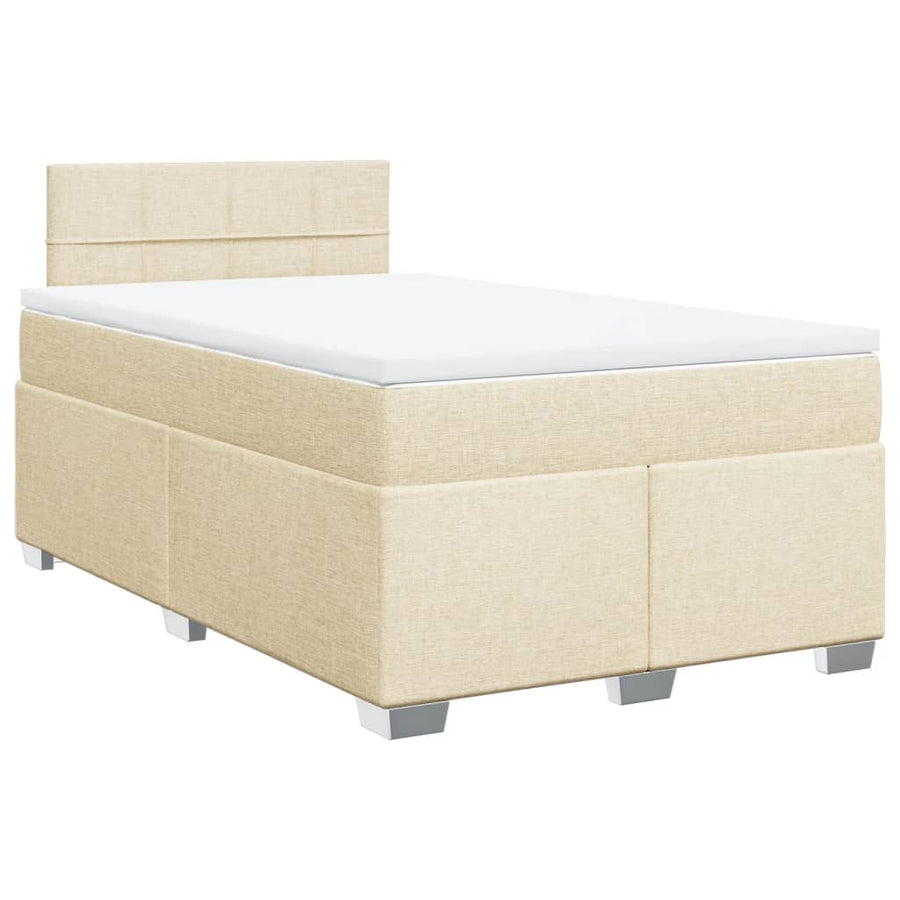 Boxspring met matras stof crèmekleurig 120x200 cm