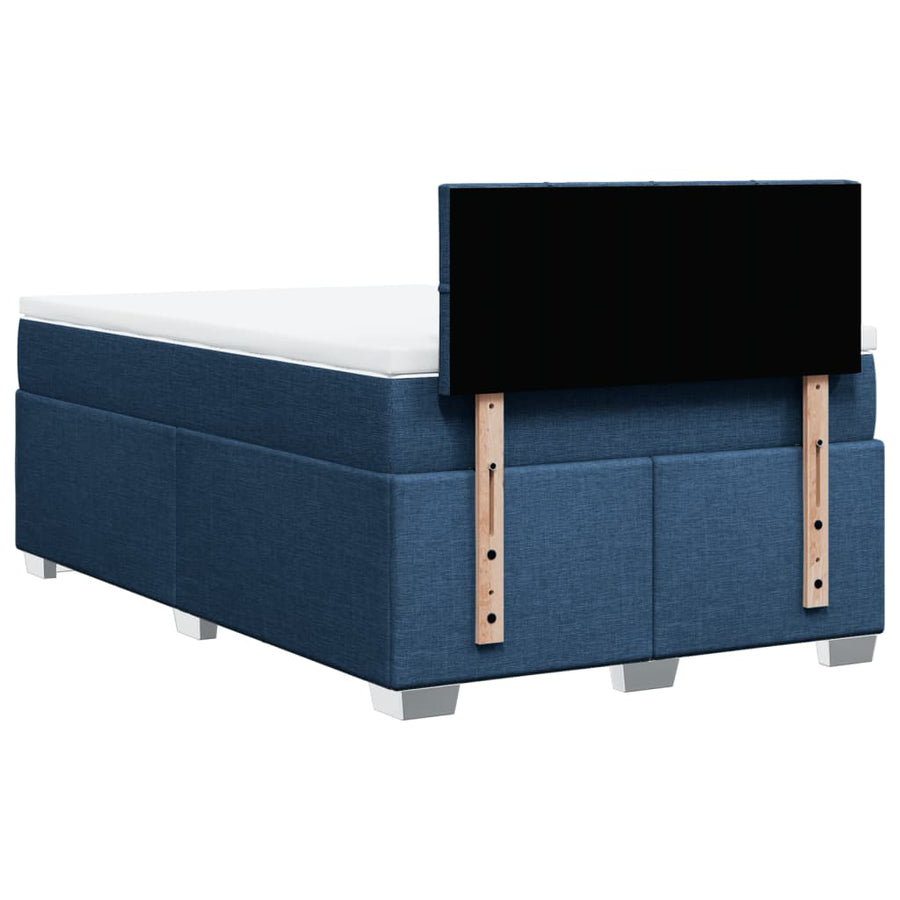 Boxspring met matras stof blauw 120x200 cm