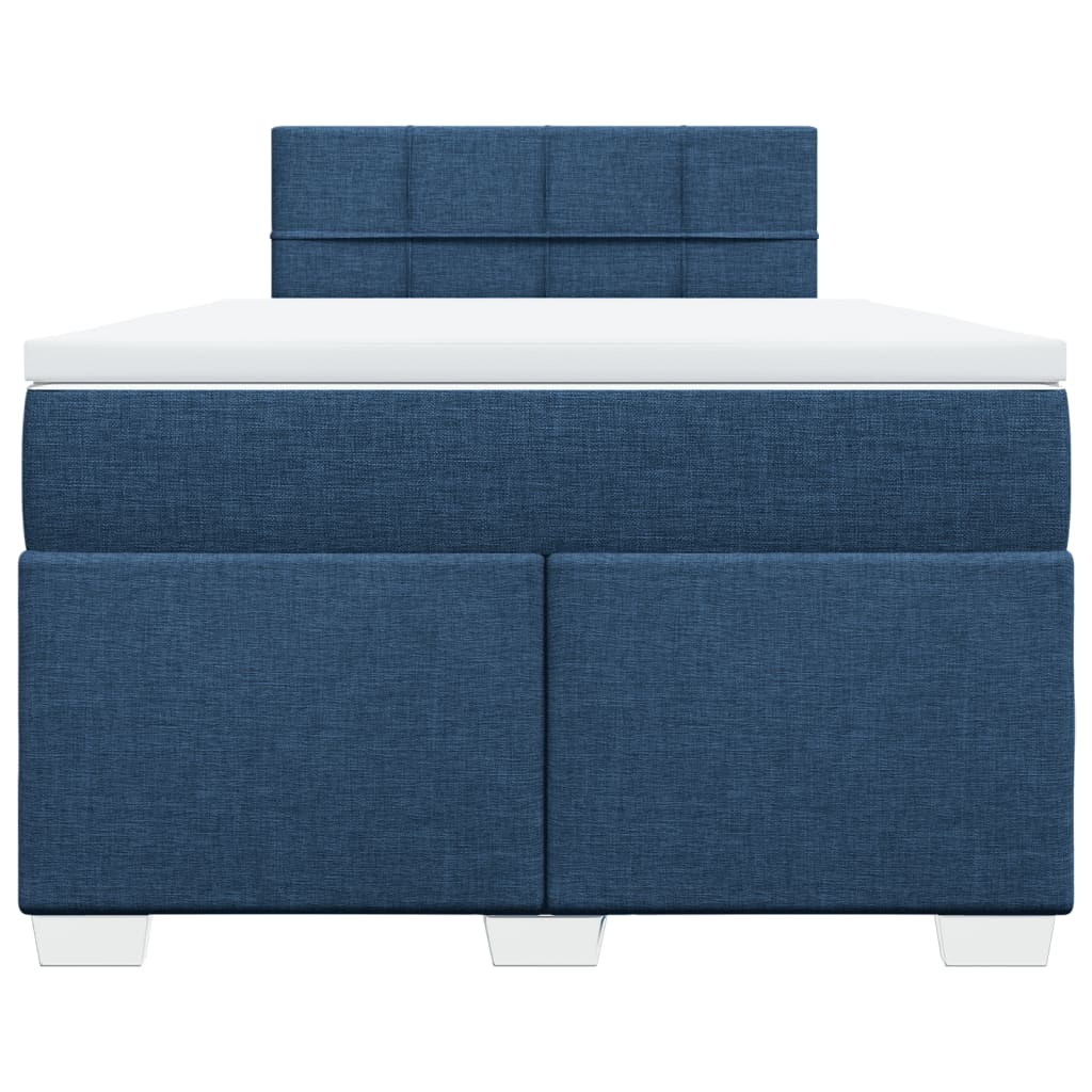 Boxspring met matras stof blauw 120x200 cm