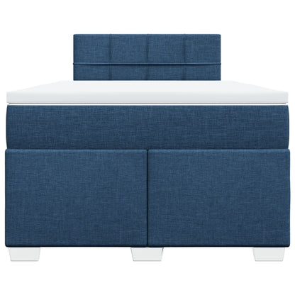 Boxspring met matras stof blauw 120x200 cm