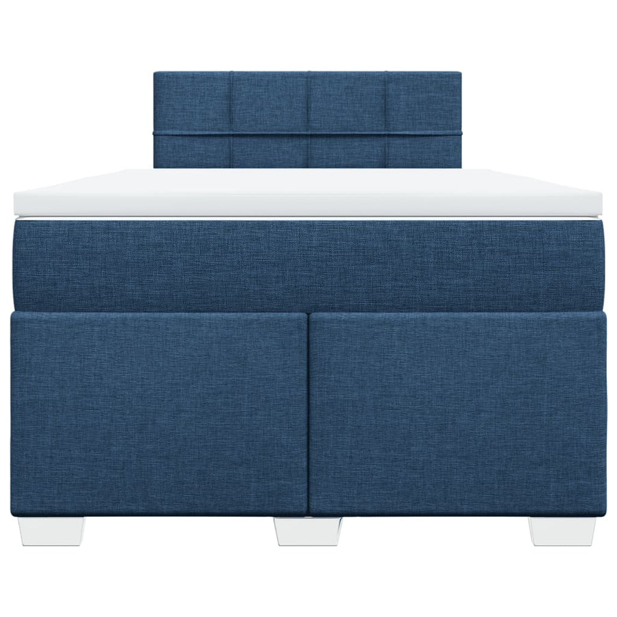 Boxspring met matras stof blauw 120x200 cm