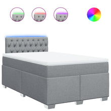 Boxspring met matras stof lichtgrijs 120x200 cm