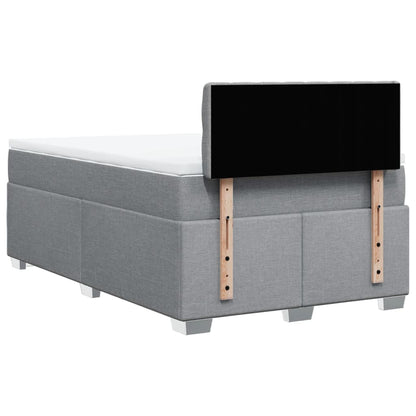 Boxspring met matras stof lichtgrijs 120x200 cm