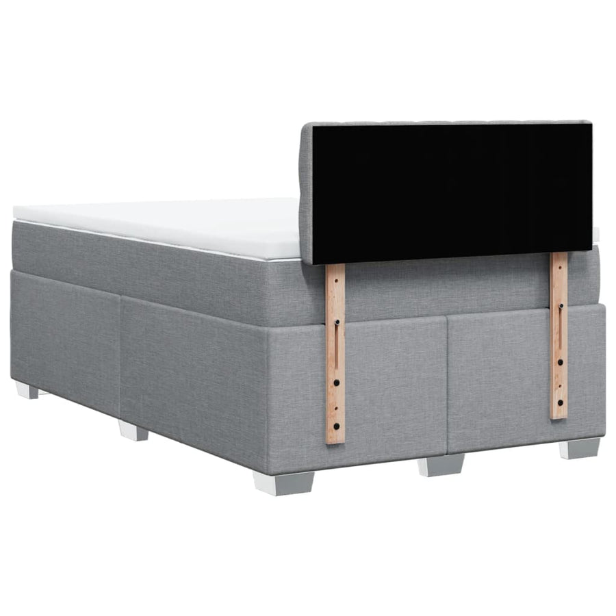 Boxspring met matras stof lichtgrijs 120x200 cm