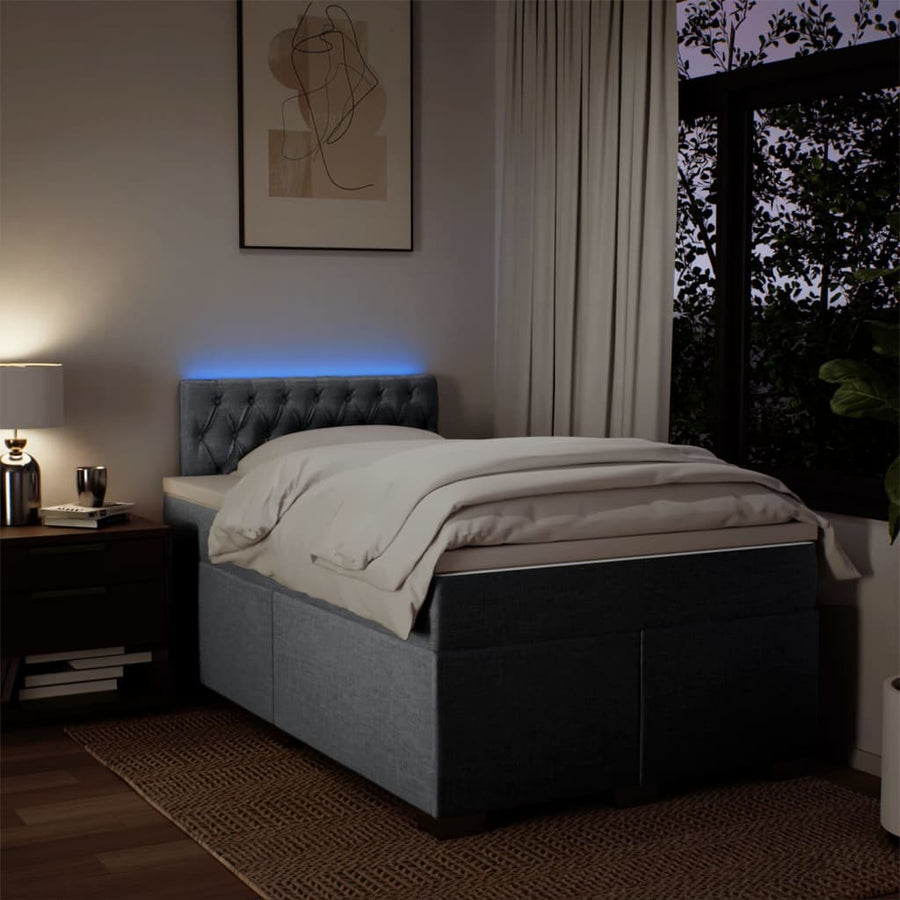 Boxspring met matras stof lichtgrijs 120x200 cm