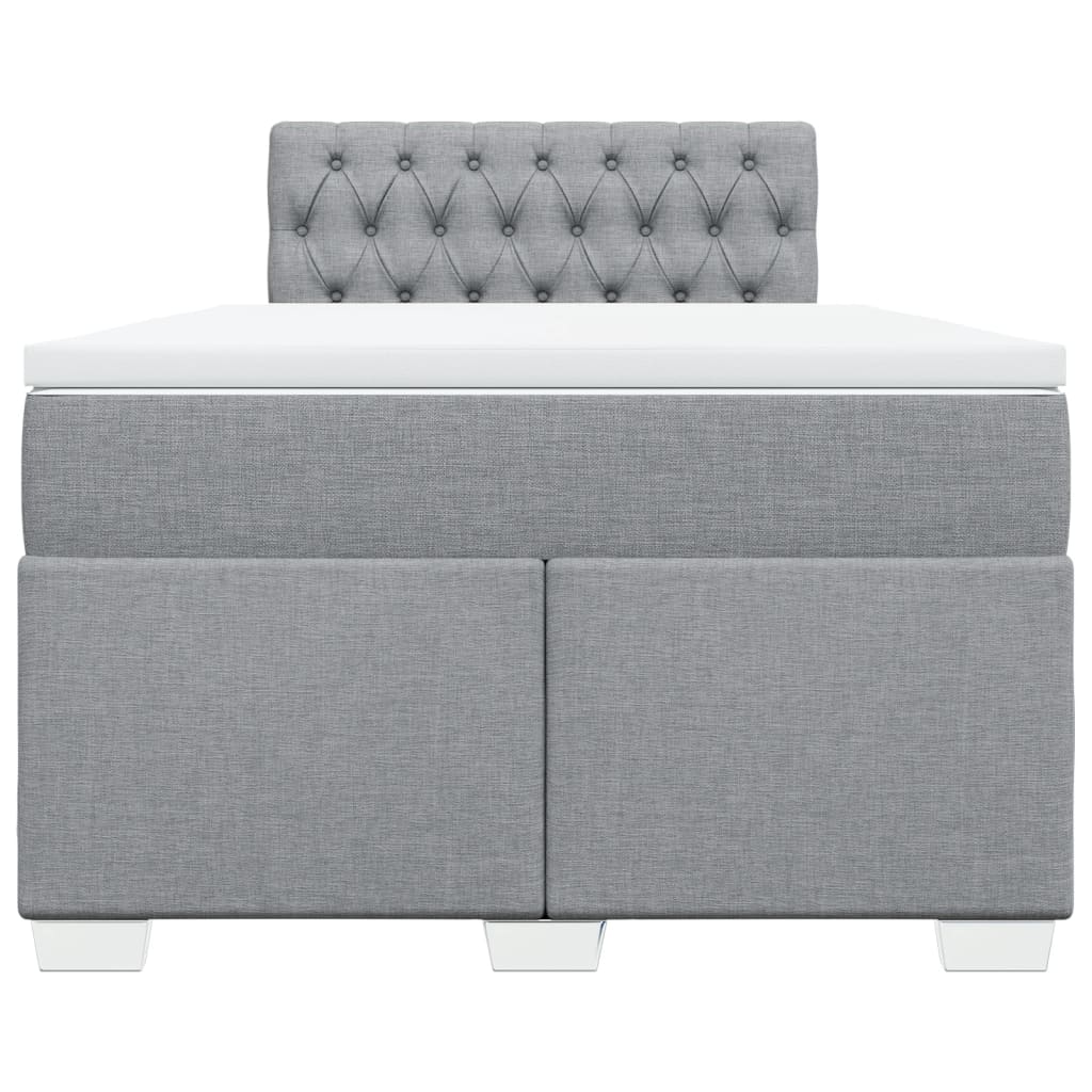 Boxspring met matras stof lichtgrijs 120x200 cm