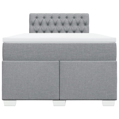 Boxspring met matras stof lichtgrijs 120x200 cm